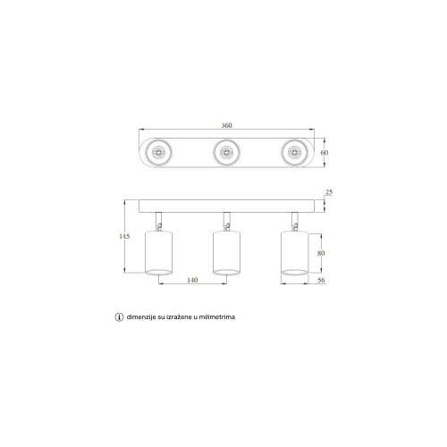  talia 83 spot lampa 3*GU10 bela Cene