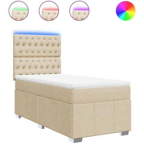 Maison Chic Box spring postelja - Vzmetna postelja z vzmetnico krem 100x200 cm blago SL4787, (21887592) Cene