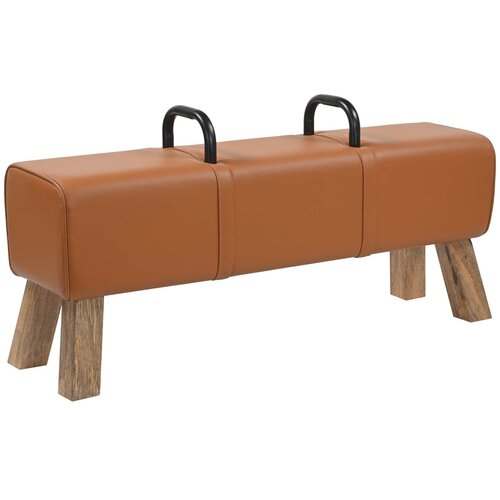  Klupa Smeđa 110 x 30 x 45 cm Prava koža Cijene
