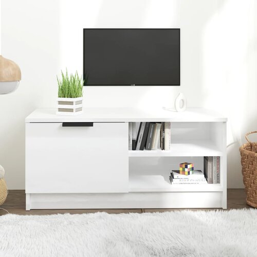 TV ormarić sjajni bijeli 80x35x36,5 cm konstruirano drvo Cijene