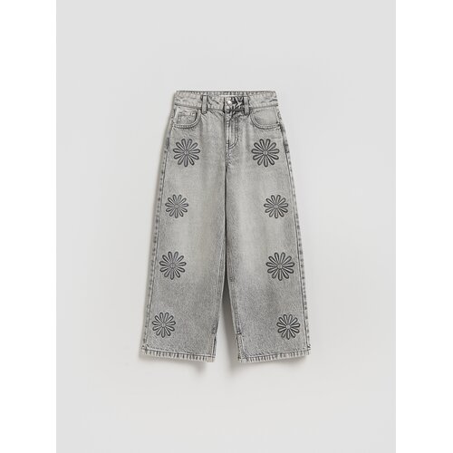 Reserved Wide leg traperice s vezom - siva Cene