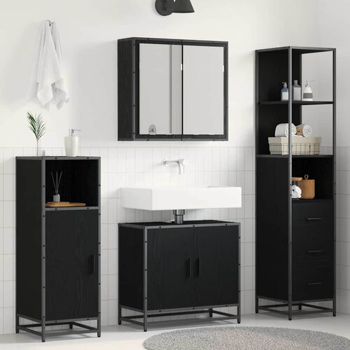 vidaXL set namještaja za kupaonicu 3 pcs crni hrast 65 x 33 x 60 cm Cijene