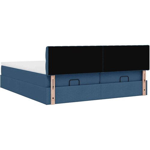 VidaXL otomanski okvir kreveta s madracima plavi 200x200cm tkanine Slike
