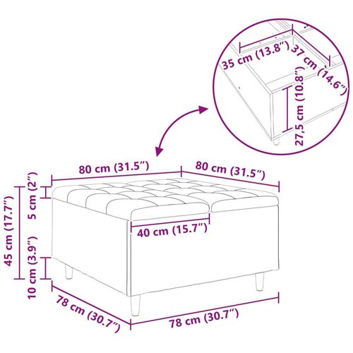  Stolica s dugmadi Svijetlo siva 80 x 80 x 45 cm Bar&amp;scaron;un Slike