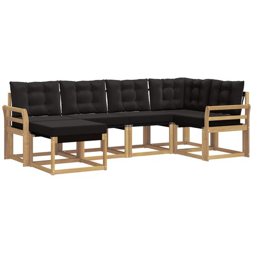 vidaXL Zunanja garnitura za sedenje z blazino 6 pcs Bela in črna, (5000282548) Cene