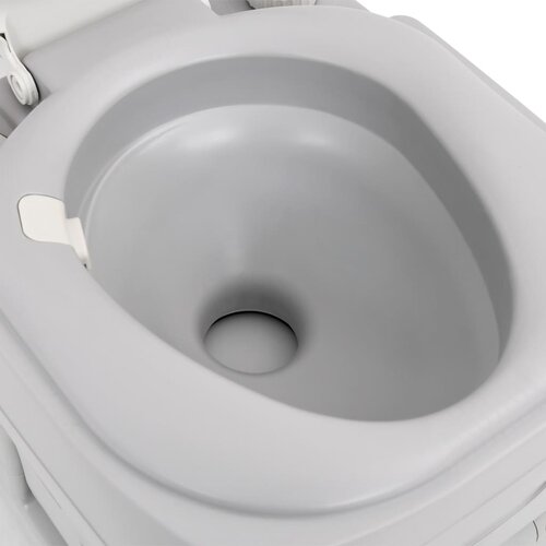  Prijenosni toalet za kampiranje sivo-bijeli 22+12 L HDPE Slike