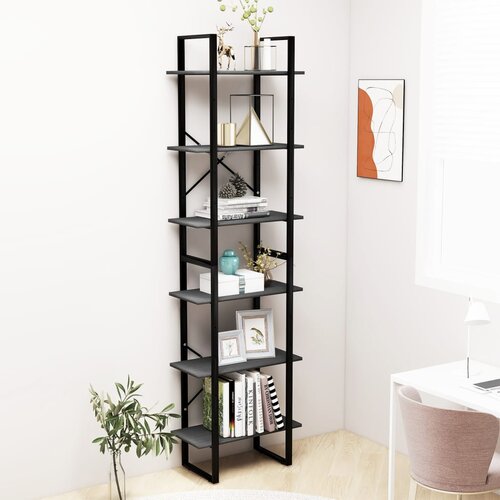 VidaXL Regal 2 kosa siv 60x30x210 cm trdna borovina Slike