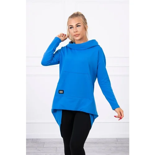 Kesi Sweatshirt with a long back and a hood - purple blue