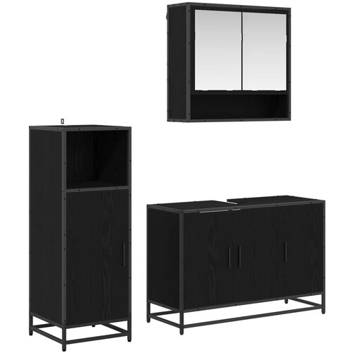  Set namještaja za kupaonicu 3 kom. Crni hrast 90 x 33 x 60 cm Cene