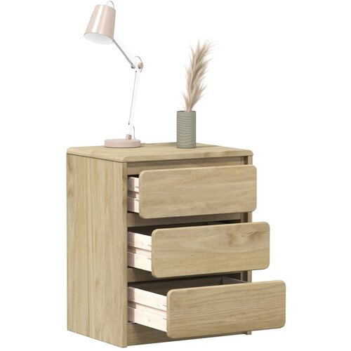  The Living Store Nočna omarica SAUDA hrast 44x35x56 cm trdna borovina - Nočna Omarica, (21442889) Cene