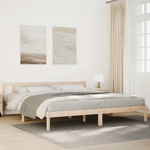  Dugi okvir kreveta bez madraca bijeli 200x210 cm od borovine Cene