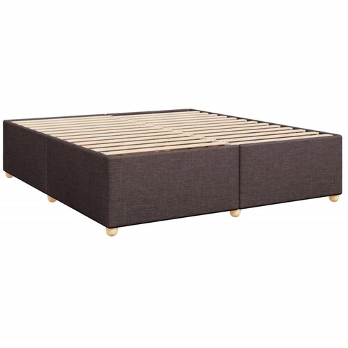  Krevet s oprugama i madracem tamnosmeđi 200x200 cm od tkanine Slike