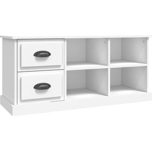 Maison Chic TV omarica - TV stojalo - Televizijska omarica bela 102x35,5x47,5 cm inženirski les, (21701979) Cene