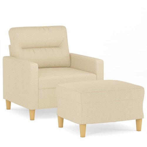 vidaXL Fotelj s stolčkom za noge krem 60 cm blago, (20909987) Cene