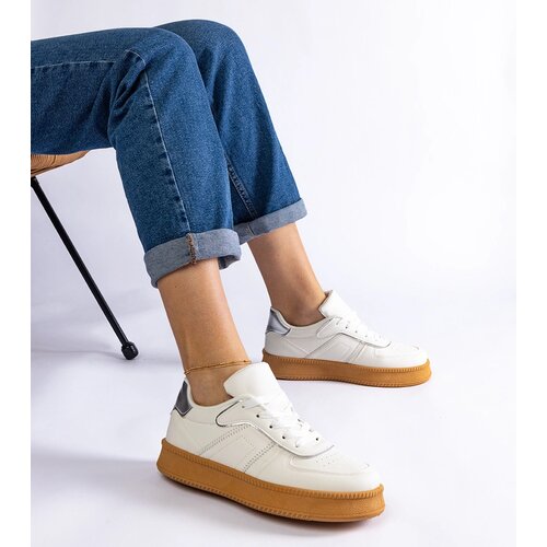 Gemre White lace-up platform sneakers Felicita Cijene