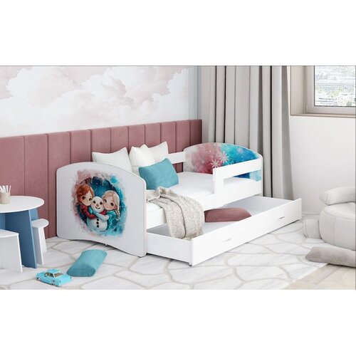  Dječji krevet LUKI DESIGN Snow s ladicom 160x80 cm, bijeli, s madracem od PE pjene 8 cm Cijene