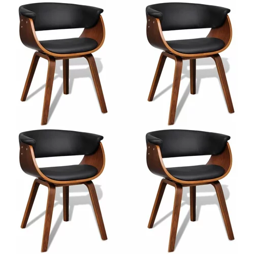  Blagovaonske stolice 4 kom od zaobljenog drva i umjetne kože