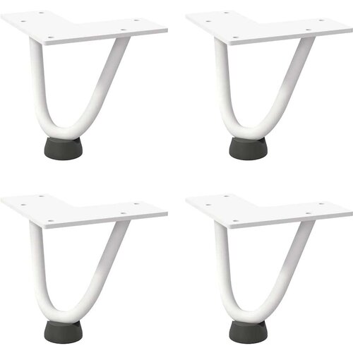 VidaXL Noge s ukosnicama za stolić za kavu 4 kom. bijele 10 cm, puni čelik Slike