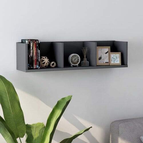  Zidna polica za CD-ove siva 75 x 18 x 18 cm konstruirano drvo Cijene