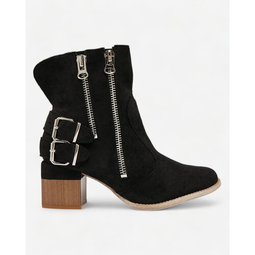 Resti Decorated heeled boots in black Zerta Cene
