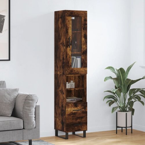 vidaXL Visoka komoda dimljeni hrast 34 5x34x180cm konstruiranog drva Cene