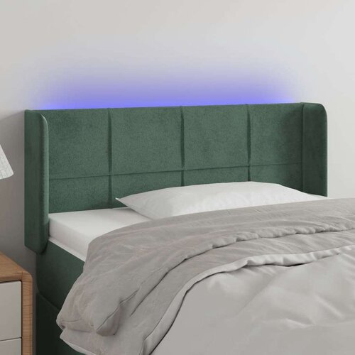  LED posteljno vzglavje temno zeleno 93x16x78/88 cm žamet, (20932672) Cene