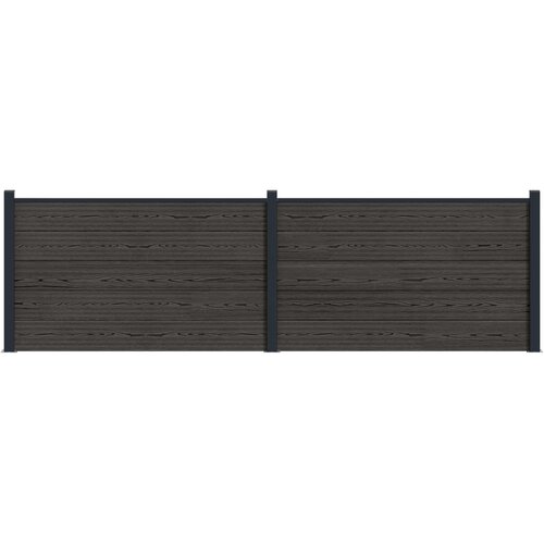 PANEL ograde 2 pcs WPC i aluminij Crna Slike