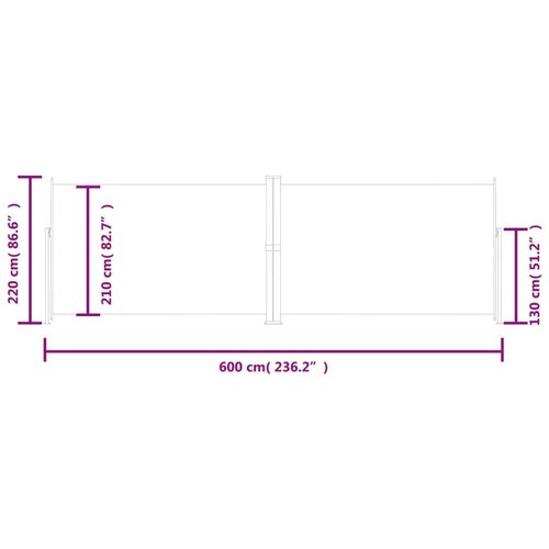 VidaXL Zložljiva stranska tenda modra 220x600 cm Slike