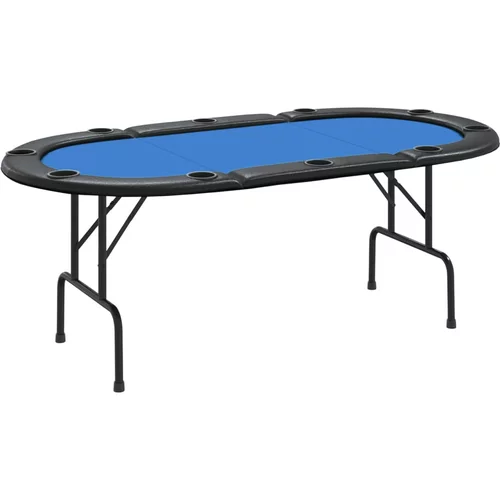 vidaXL Zložljiva poker miza za 10 igralcev modra 206x106x75 cm, (20710975)