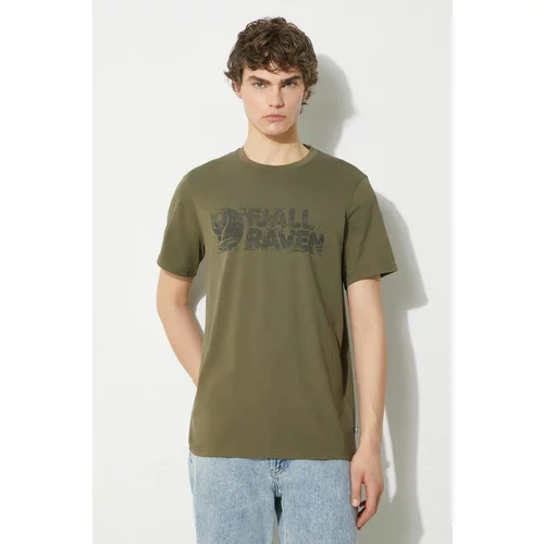 Fjallraven Majica kratkih rukava Lush Logo T-shirt M za muškarce, boja: zelena, s uzorkom, F12600219.625