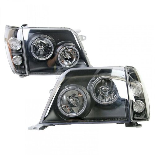 Oem Kristalni farovi Angel Eyes Toyota Land Cruiser FJ90 (1996-2003), Crni Cene
