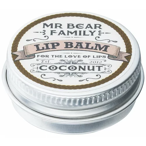 Mr Bear Family Coconut balzam za usne za muškarce 15 ml