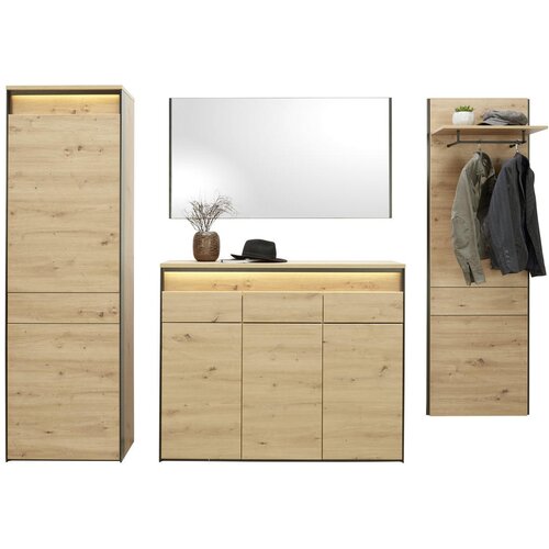 Voleo STENSKO OGLEDALO, 125/70/2 cm steklo, leseni material Slike