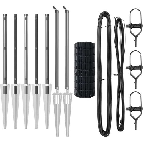 Euro Ograda s 7 &amp;Scaron;iljastih Stupova 1x10 m Galvanizirana Čelična Siva Slike