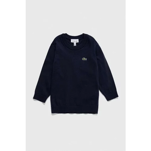 Lacoste Dječji pulover s postotkom vune boja: tamno plava, lagani