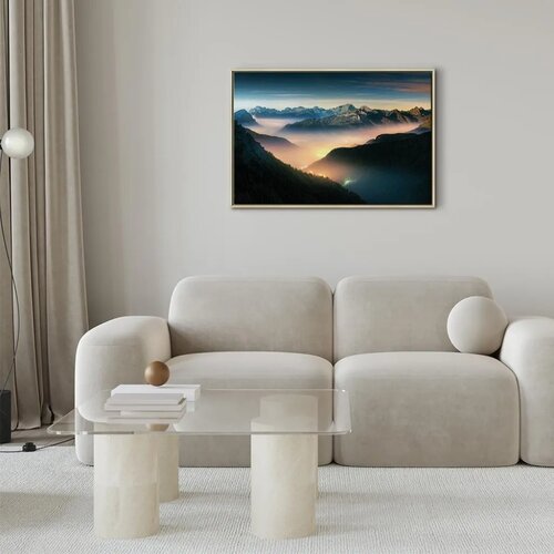  Slika - Mountain Breath (1 Part) Wide - Second Variant 120x80 U prirodnom drvenom okviru Slike