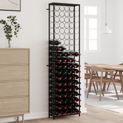 vidaXL Stalak za vino za 95 boca crni 54 x 18 x 200 cm kovano željezo Cijene