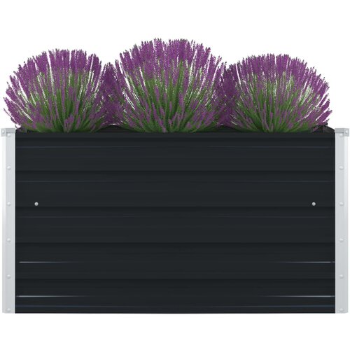  Povi&amp;scaron;ena vrtna gredica 100x100x45 cm pocinčani čelik antracit Slike
