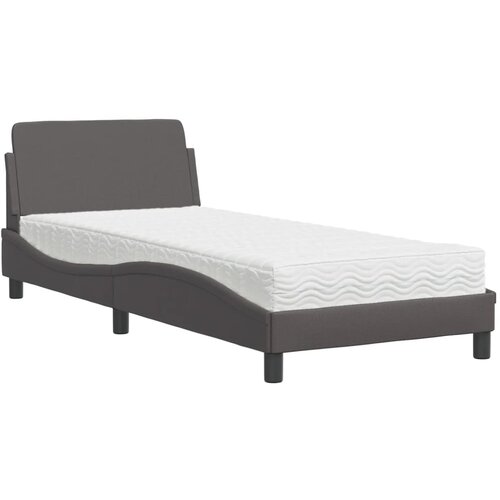 VidaXL Postelja z vzmetnico siva 80x200 cm umetno usnje, (21165994) Slike