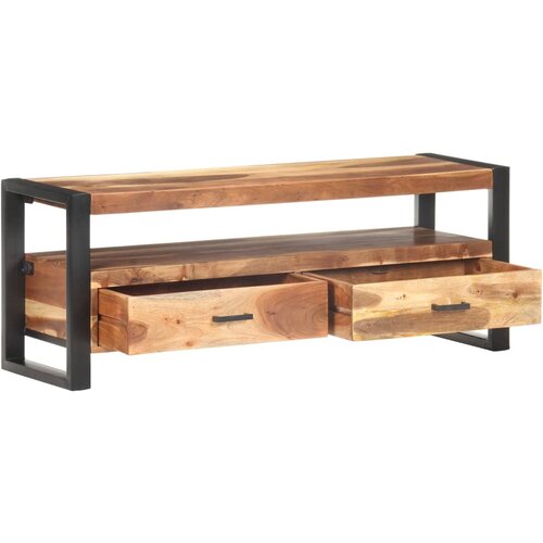 Maison Chic TV omarica - TV stojalo - Televizijska omarica 120x35x45 cm trden les z medenim zaključkom, (21700192) Slike