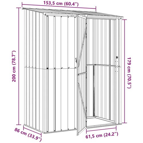  Vrtne &amp;scaron;upe Antracit 153 5 x 86 x 200 cm Metal Slike