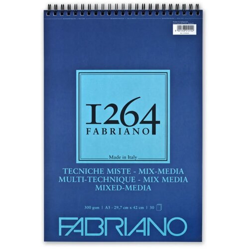 Fabriano 1264 MixMedia, akvarel blok sa spiralom, A3, 300g, 30 lista, Fabriano Slike