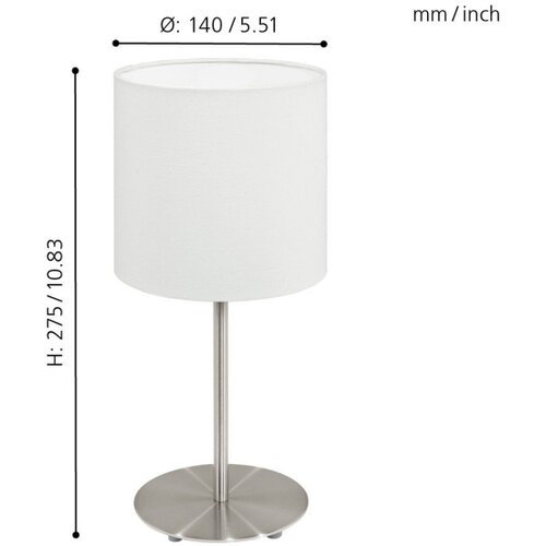 Eglo 54744 - Stona lampa ANADIA 1xE14/40W/230V bela/matni hrom Slike