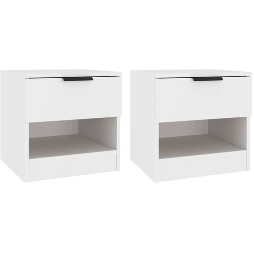 Maison Chic Dvo delni komplet Nočne omarice - Nočne mize bela konstruiran les, (21688878) Slike