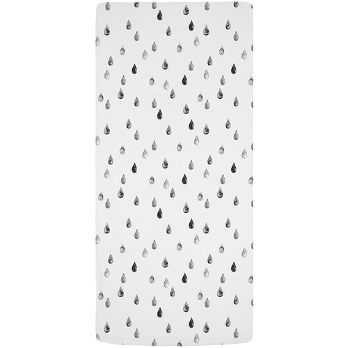 Butter Kings Črno-bela napenjalna enojna otro&amp;scaron;ka rjuha iz bombažnega satena 90x200 cm Bunnies in the Rain &amp;ndash; Slike