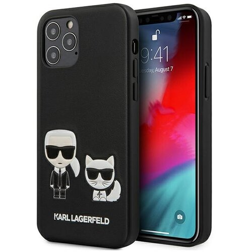 Karl Lagerfeld Originalen ovitek KLHCP12MPCUSKCBK za iPhone 12 ali 12 Pro črna trda za&amp;scaron;čita - Karl and Choupette Slike