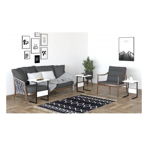 Hanah home set stolova sali black white Slike
