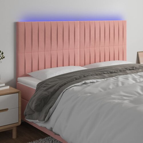  LED uzglavlje ružičasto 160x5x118/128 cm baršunasto Cene