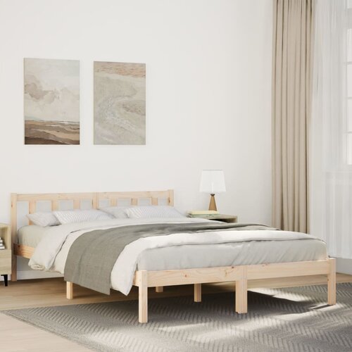 VidaXL Dugi okvir kreveta bez madraca 140 x 210 cm masivna borovina Slike