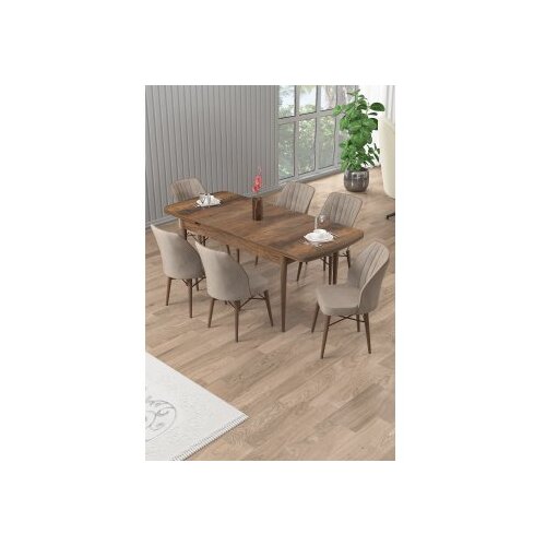 Hanah home Rasklopivi trpezarijski sto i stolice (7 delova) Uzi Baroque Cappuccino Cene